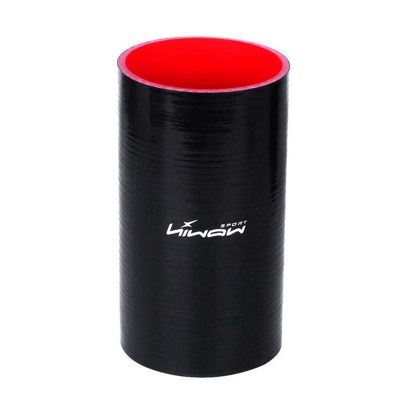 Hiwowsport 8inch Length Silicone 4-Ply Long Straight Coupler Silicone Hose Black and Red Color (4"(102mm)) - Image 2